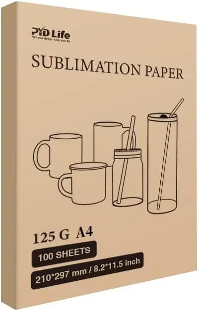Carta per sublimazione a trasferimento termico 8,2 x 11,5 pollici formato A4, 100 fogli per tazze, bicchieri, magliette con alta riproduzione del colore