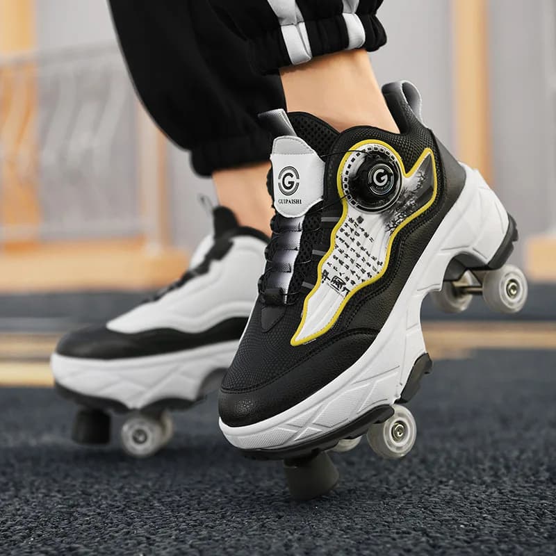 Roller Skate Shoes Children Adult Wheels Shoes For Women Men Outdoor Skating Parkour Kids Boys Girls Deformed Skates Sneakers