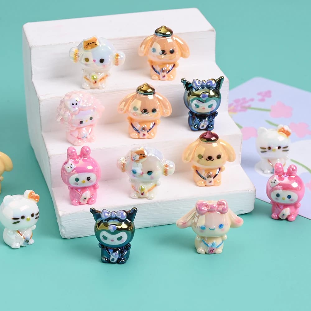 10 pz Sanrio Resina Focus Bead Baby Massaggiagengive Bead Per Fare Dentizione Masticare Giocattoli FAI DA TE Ciuccio Catena Pinze Accessori di Gioielli