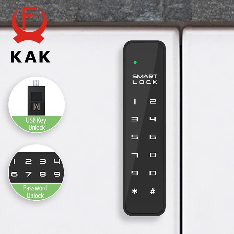 Serratura a Codice KAK per Cassetti, Antifurto, Mini Armadietto con Codice, Armadio da Palestra, Serratura Elettrica Intelligente per Porte, Hardware per Armadietti Portadocumenti