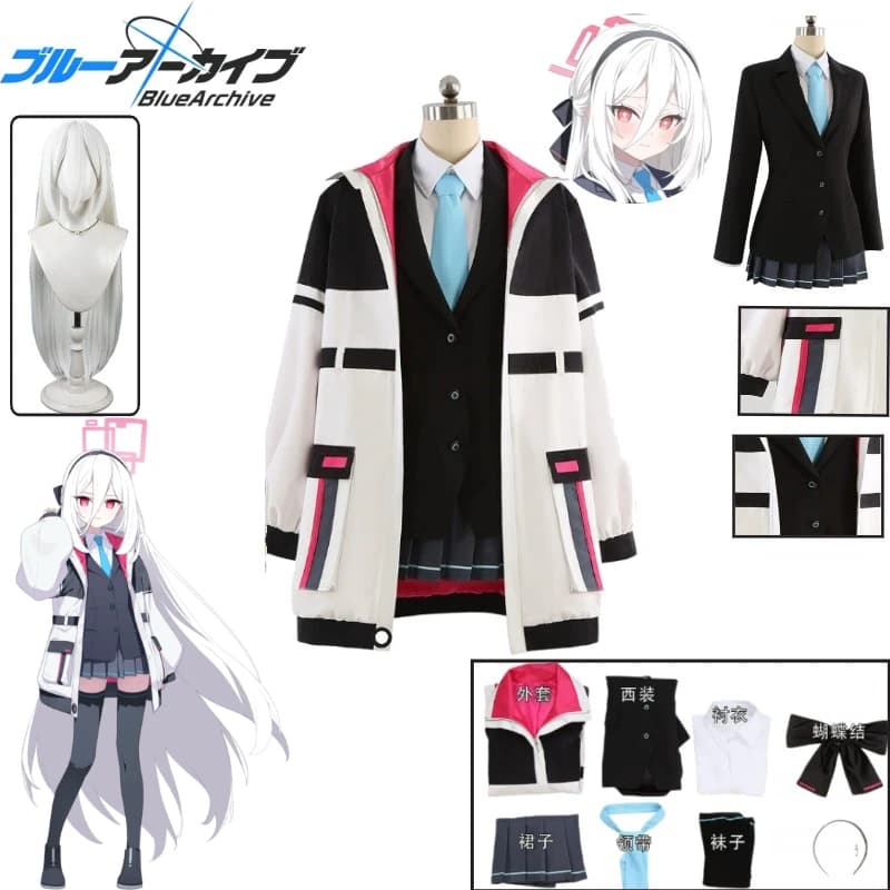 Costume Cosplay Blue Archive Kei: Coat, Blazer, Gonna JK, Uniform by Marinaio, Calze, Tie, Wig, Battle Set for Game Comic Con