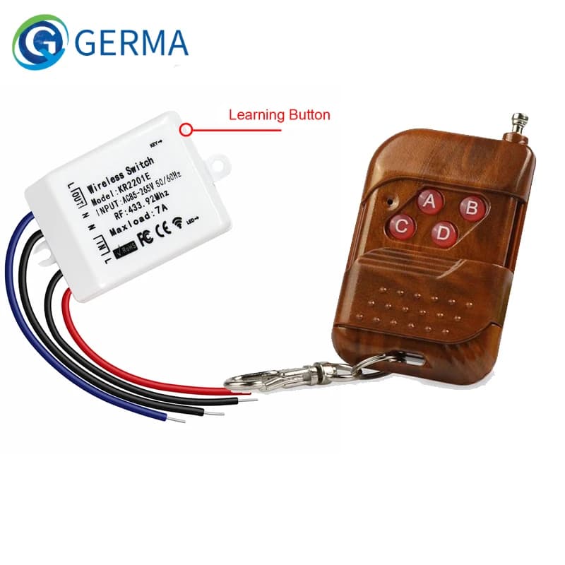 GERMA 433mhz Remote Control Wireless Transmitter Learning Code RF AC 85-265V 1CH Wireless 433mhz Relay Receiver for Smart Home