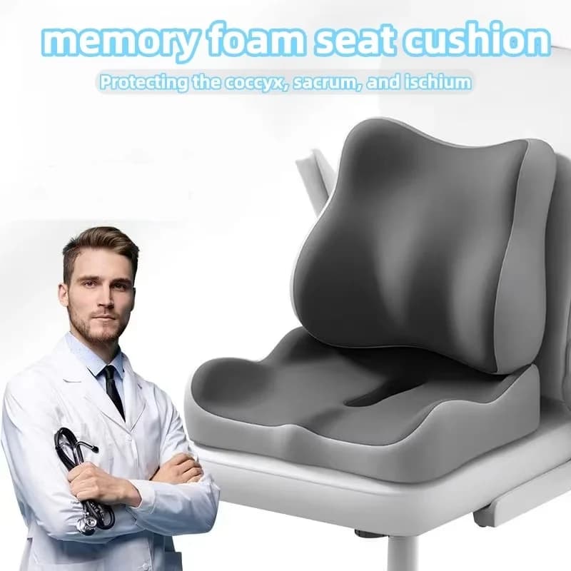 Cuscino del sedile in memory foam Tailbone Sciatica Sollievo dal dolore alla schiena Comfort Sedia da ufficio Cuscino del seggiolino auto MemoryFoam ortopedico antiscivolo