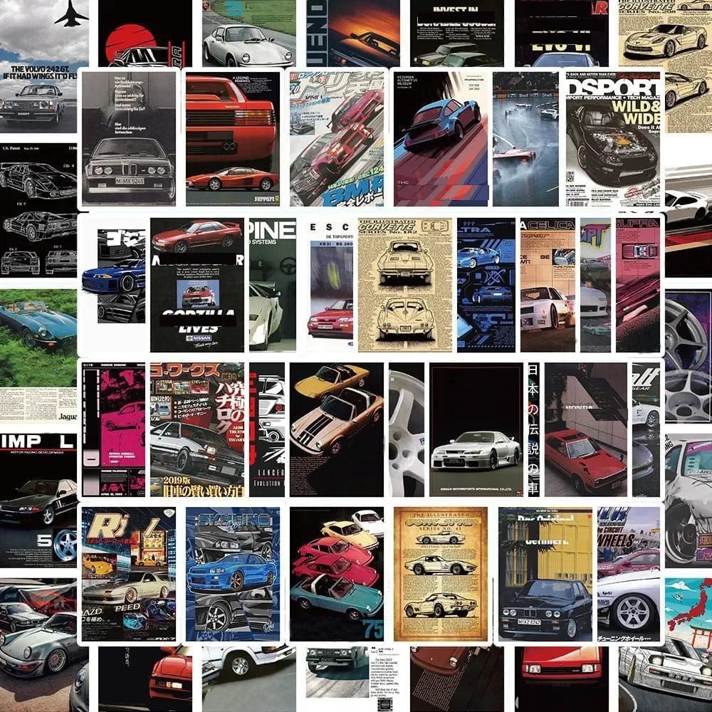 10/30/50pcs JDM Retrofit Auto Da Corsa Poster Adesivi Classico Fresco Adesivo Decorazione Skateboard Telefono Notebook Decalcomanie Impermeabili