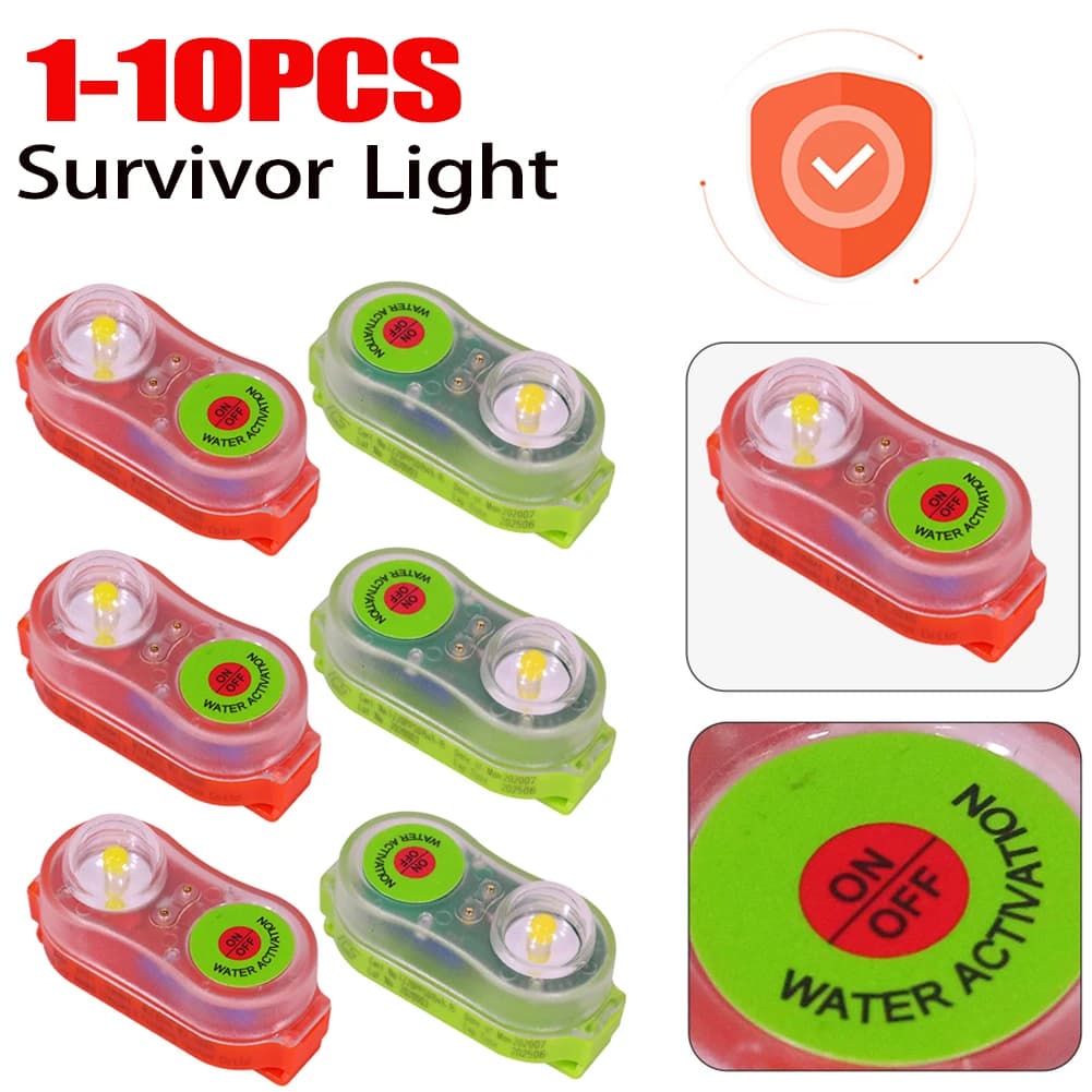 10-1 pz LED giubbotto di salvataggio luce di sicurezza ad alta efficienza energetica localizzatore personale luce giubbotto di salvataggio luce di segnalazione per il nuoto pesca in mare
