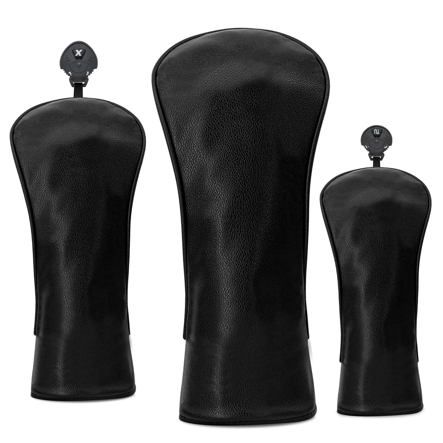 Copertura protettiva per mazza da golf vuota nera, stile minimalista, materiale PU, accessori da golf, copertura protettiva per mazza da golf nera pura