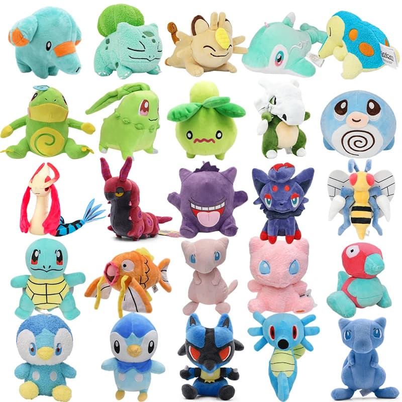 Peluche Anime Pokémon: Piplup, Milotic, Zorua, Beedrill, Cyndaquil, Smoliv, Mew, Bulbasaur, Horsea - Regali Kawaii