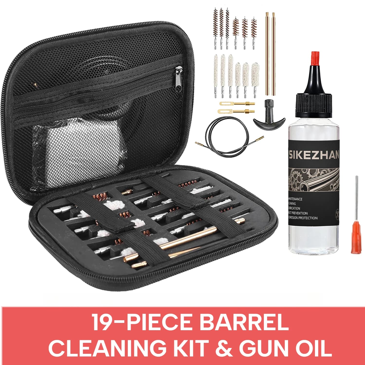 19-piece pistol cleaning kit Boiling brush and oil lubricant for 60 ml gun, universal firearm cleaner CLP Protection for anti-rust maintenance