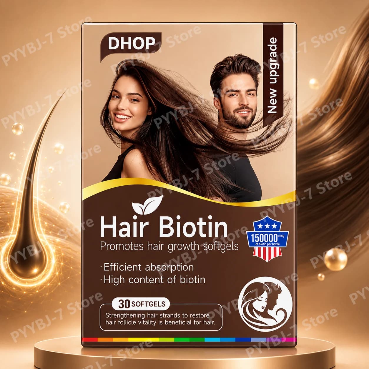 Softgel per il Supporto dei Capelli, Pelle e Unghie con Biotina, Vitamine e Miscela di Erbe, Integratore di Bellezza Quotidiano