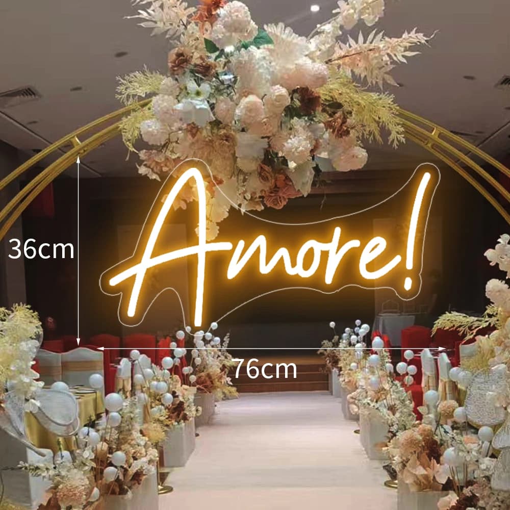 Insegna al neon a LED da 75 cm Insegna al neon personalizzata Big Amore per la decorazione domestica della stanza di compleanno di nozze