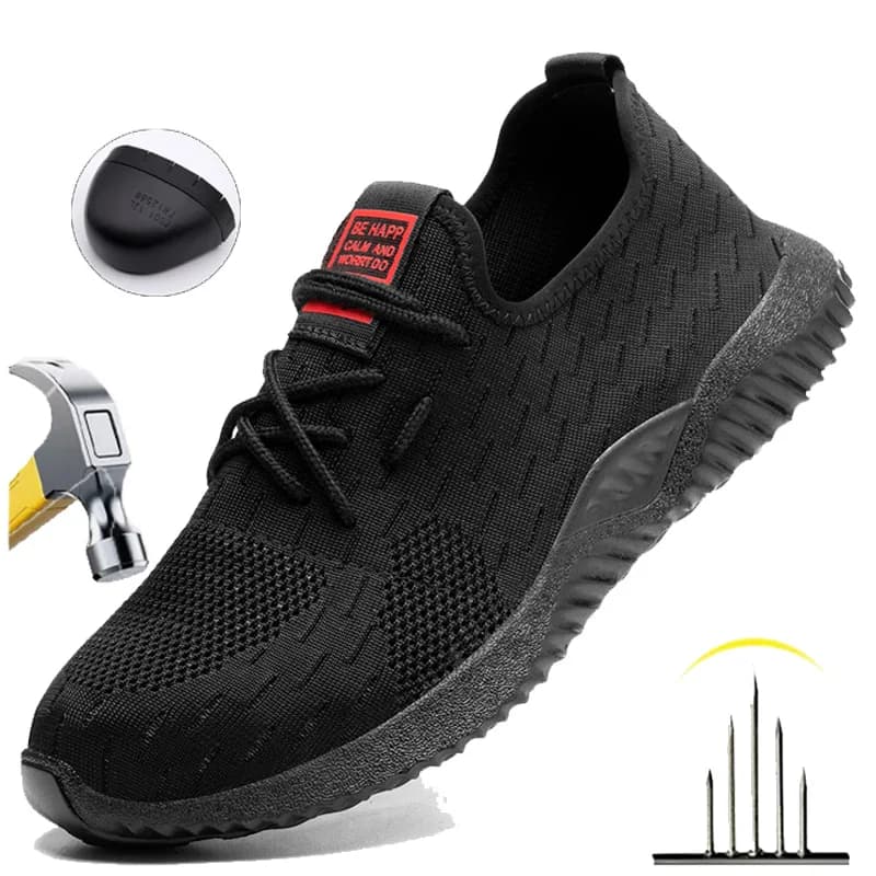 Scarpe antinfortunistiche da uomo Stivali con punta in acciaio traspirante Scarpe da lavoro antinfortunistiche anti-sfondamento Scarpe da lavoro leggere da uomo e da donna