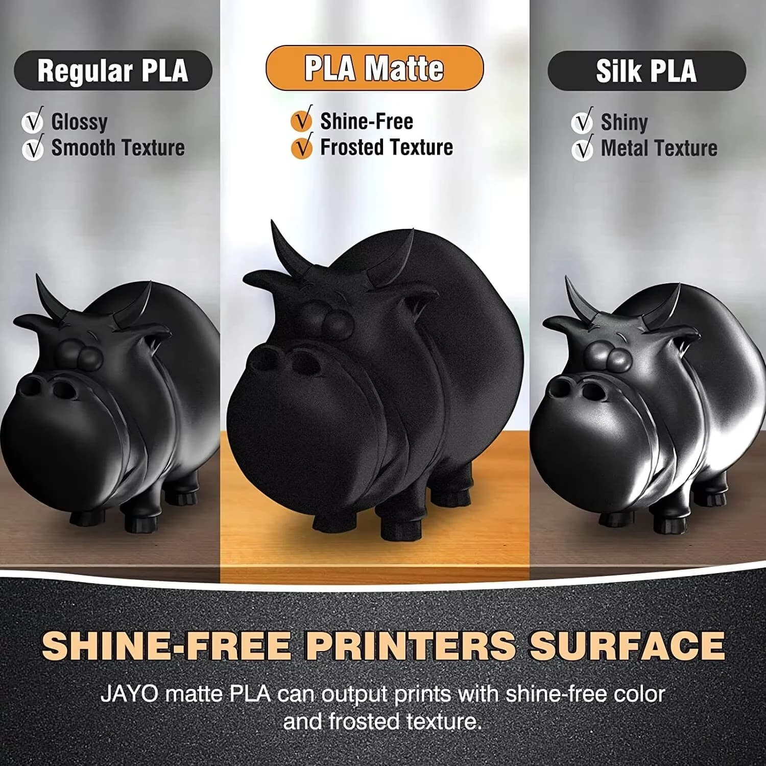 3D Printer Filament PLA matte JAYO 1100G Filament PLA wound ordered by 1,75 mm with matt finish Print with 3D FDM printer at 99% and pen