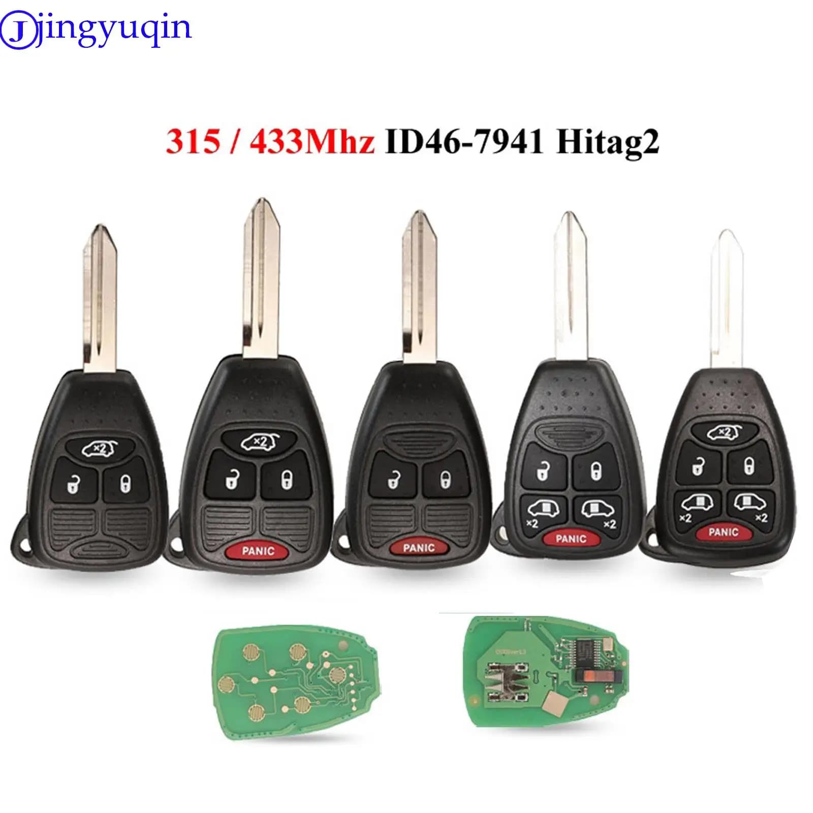 Jingyuqin 315/433Mhz ID46 Chiave A Distanza Dell'automobile Trasmite per Dodge RAM JEEP Commander Compass Grand Cherokee Liberty Wrangler Chrysler