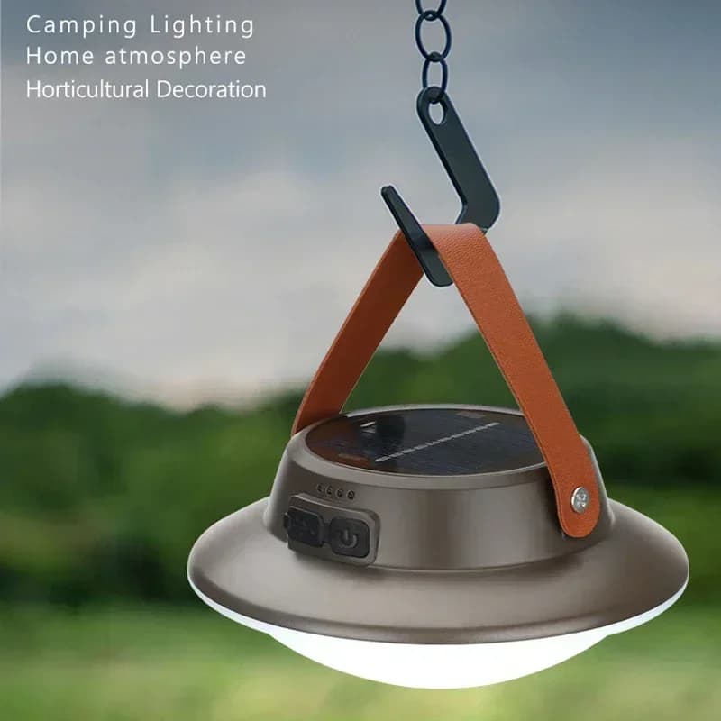Solar High Power LED Camping Lamp 3 Mode Portable Rechargeable Lantern Lighting Lamp For Outdoor Emergency Barbecue Waterproof Tent