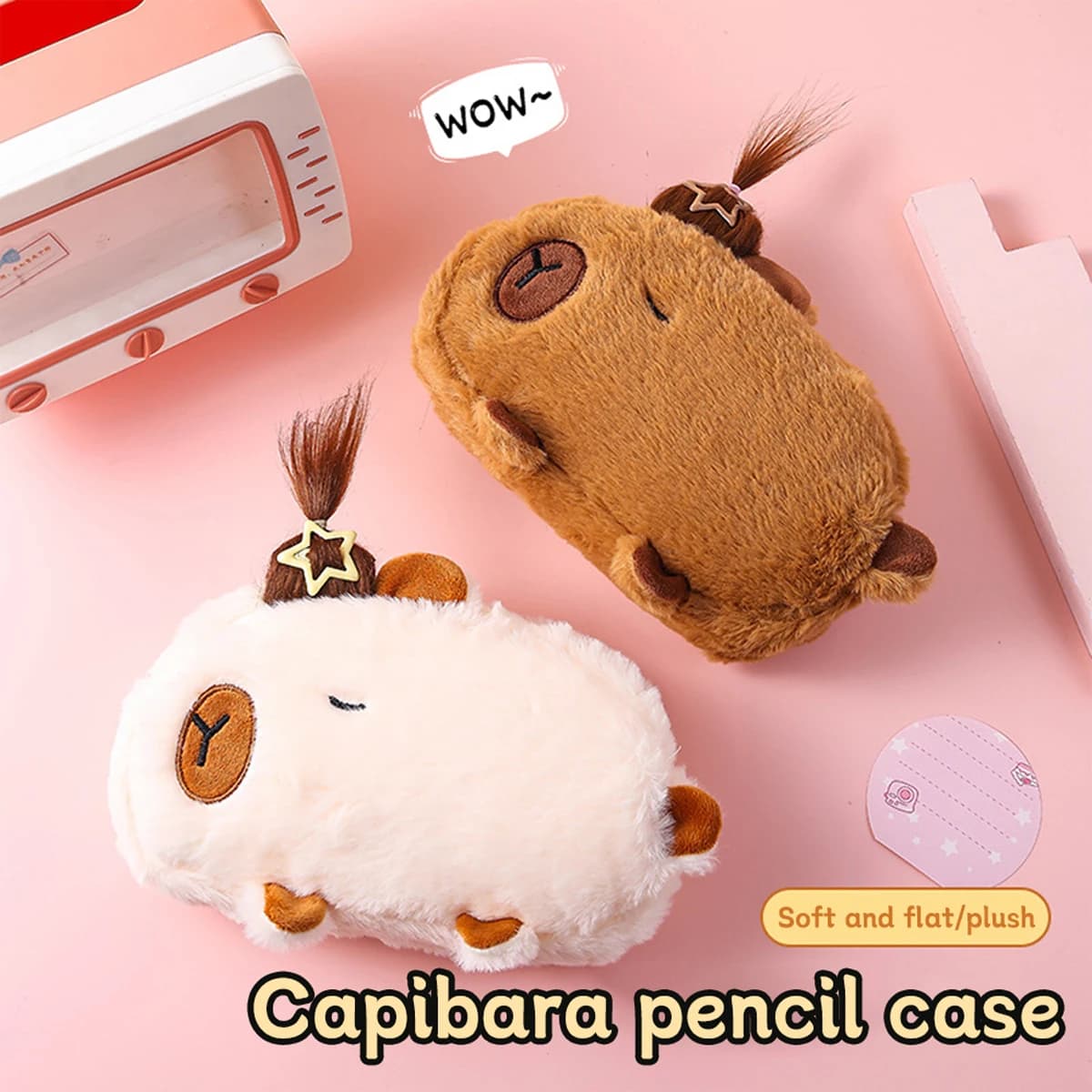 Astuccio Portamatite a Forma di Capibara, Borsa Cosmetica, Portapenne a Forma di Porcellino d'India, Astuccio Grande Capacità, Scatola per Cancelleria e Materiale Scolastico