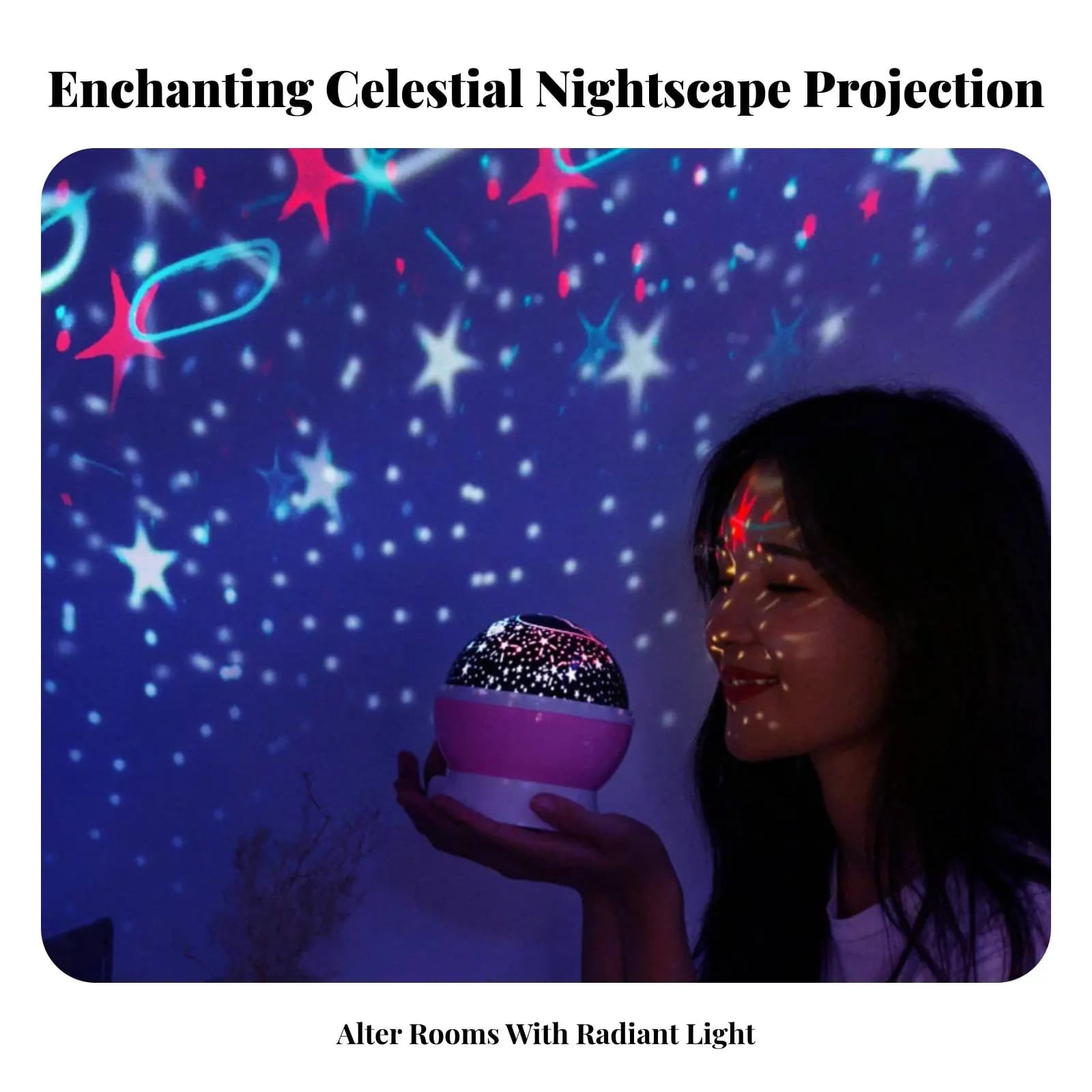 Dispositivo di Proiezione Galattica con Effetto Cielo Notturno, Luce Notturna Colorata, Idea Regalo per Ragazze e Bambini