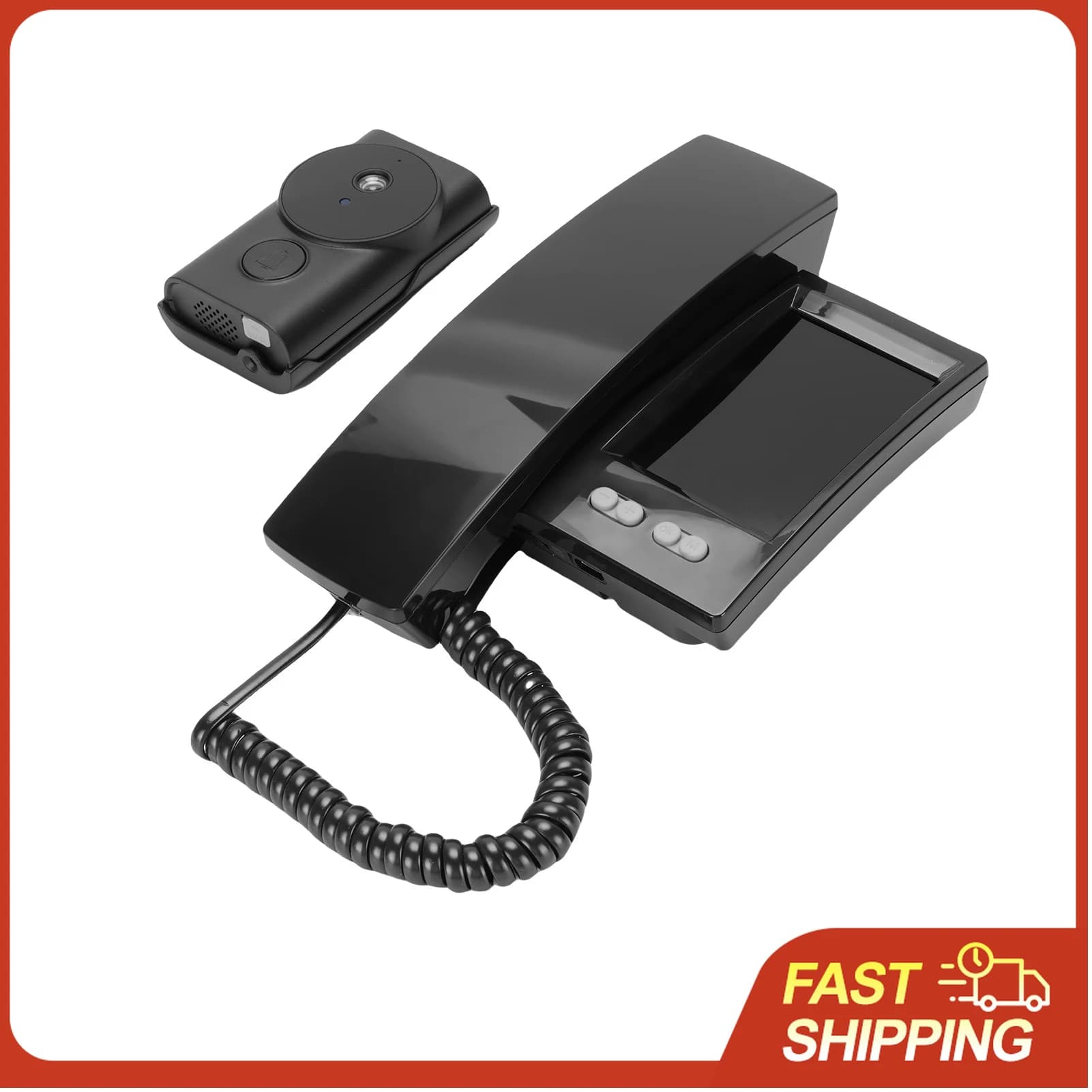 Videocitofono Wireless con Schermo IPS da 3,5 Pollici, Sistema di Telefono per Porta con Videocamera, Citofono Stile Telefono, Campanello Wireless Intercom I