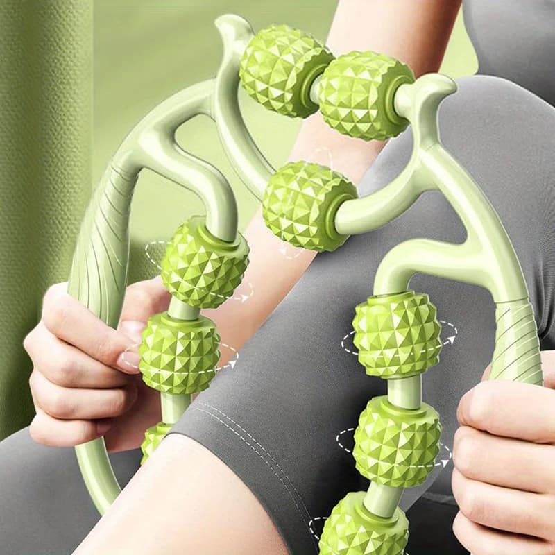 1 pcs 9 wheel stretch muscle roller, anti-cellulite roller, massage roller to relieve muscle pain in the thigh, calf, arm, reduce cellulite