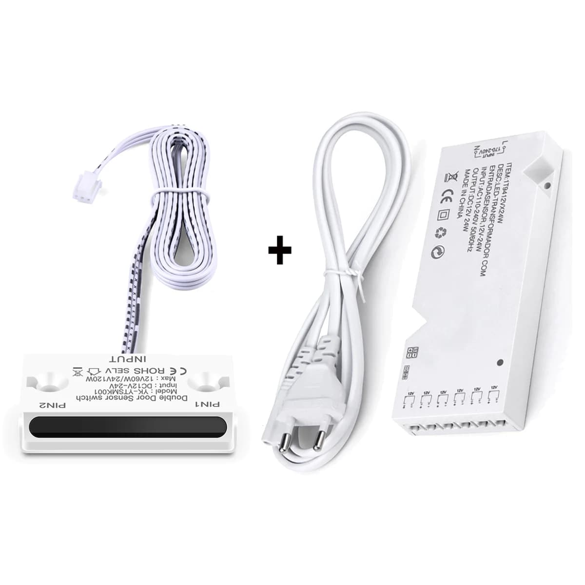 Trasformatore di illuminazione per alimentatore LED DC12V con interruttore del sensore di movimento di controllo porta per striscia LED COB Luce per armadio domestico fai-da-te