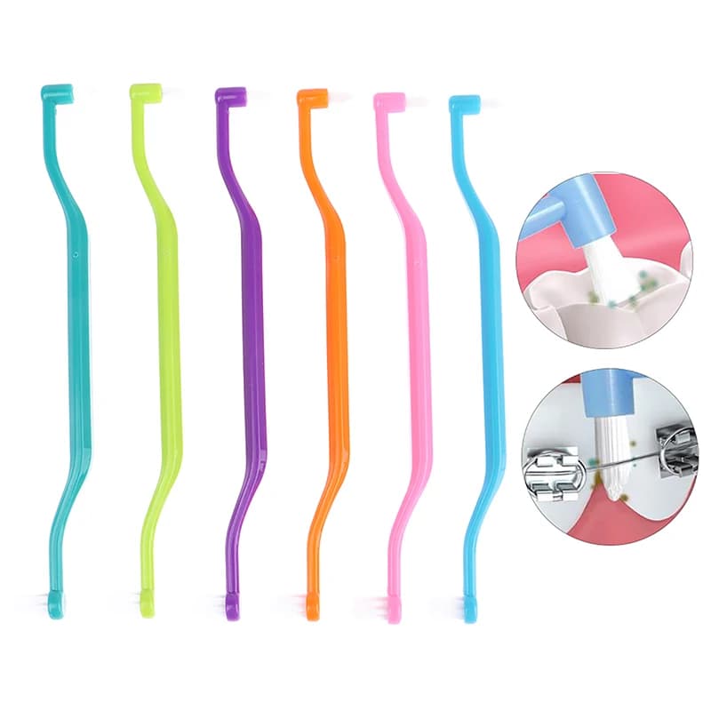 Orthodontic toothbrush double radius soft toothbrush tool for oral hygiene head small plant for adult soft hair