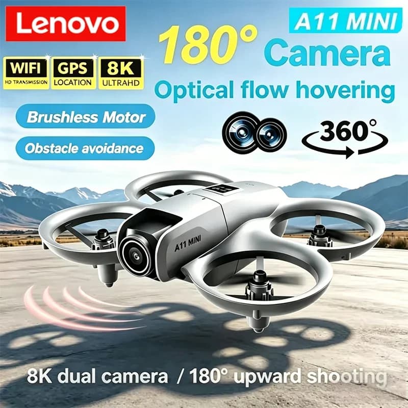 Drone Mini Lenovo A11 5G con Motore Brushless, Fotocamera HD 4K 8K, Posizionamento Ottico, Portata FPV RC 3000M, per Principianti, Regalo, Novità