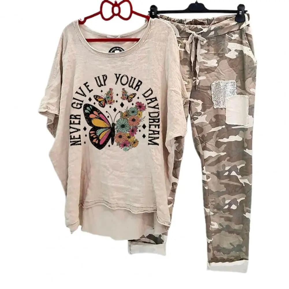 Women's Summer Cotton Mixed Women's Casual Printed Sport Clothing Complete in Mixed Light Cotton for Fashion