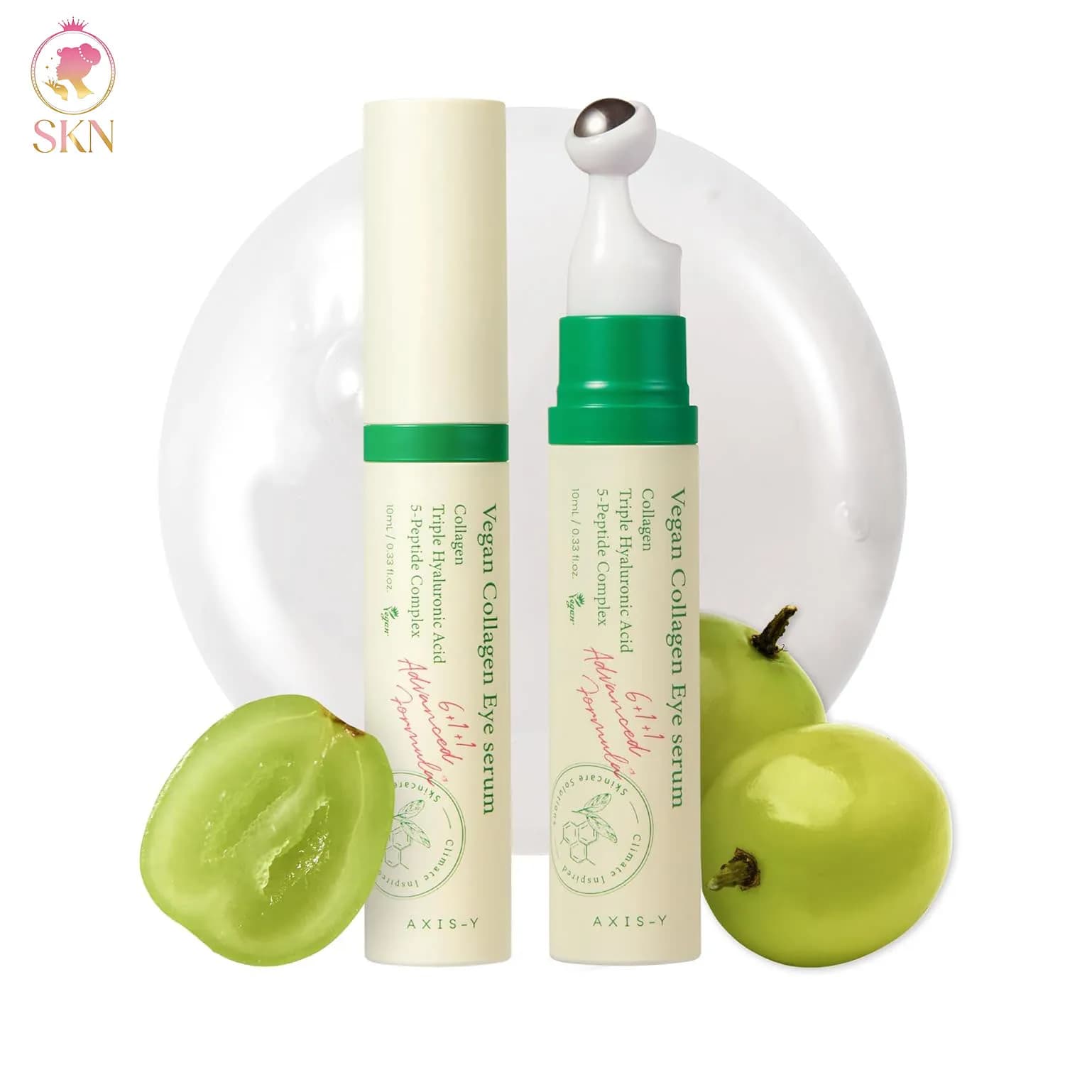 AXIS-Y Serum Contourno Vegan Eyes to Collagen with Hyaluronic Acid and Peptides, Reduces Subtle and Occhiaie Rugs, Korean Skin Care Cream