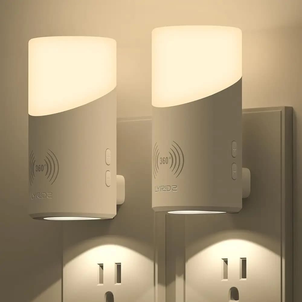Luce Notturna LED a 360 Gradi con Funzione Plug-in ° Sensore di movimento, luci notturne dimmerabili da 1-150 lumen per interni o bagno, camera da letto, corridoio, scale