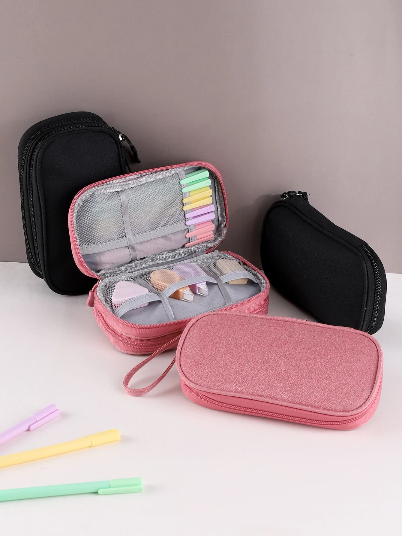 Astuccio singolo/doppio Astuccio per matite di grande capacità in stile base Regalo per il rientro a scuola per gli amici Astuccio per cancelleria