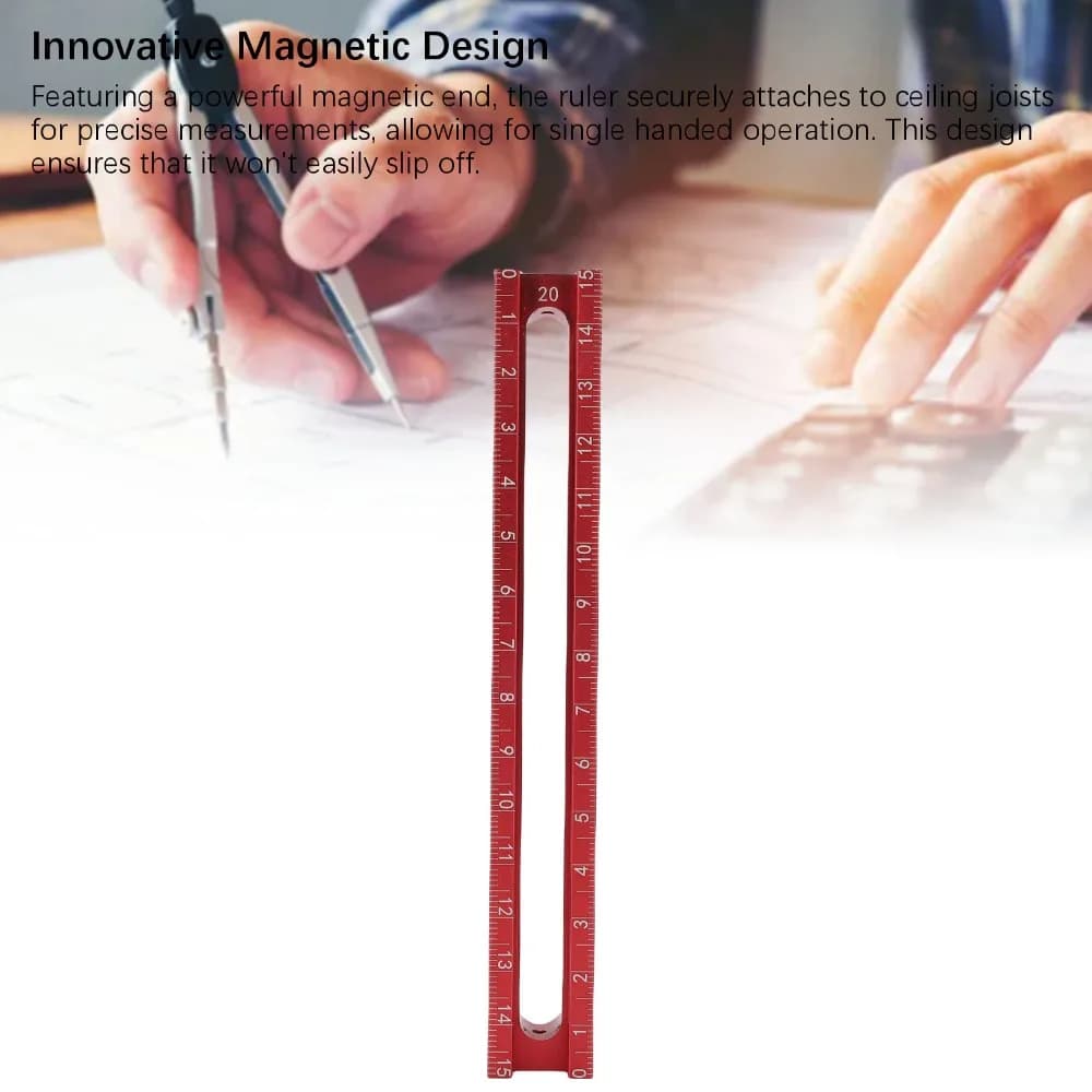 Aluminum Alloy Ceiling Leveling Ruler Magnetic End Design 4 Side Scaled Floor Tile Laying Ruler Red Accurate Tile Ruler