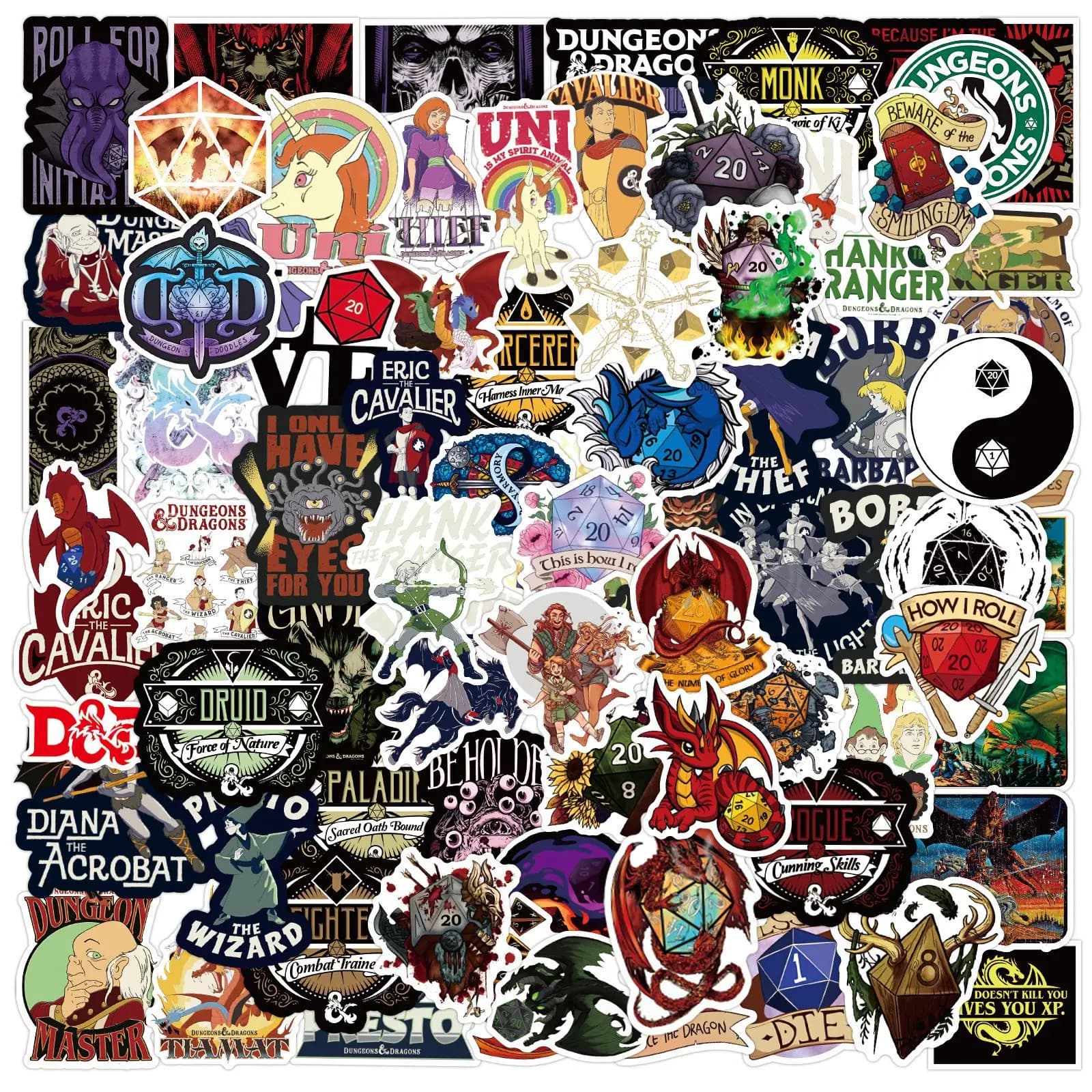 100Pcs Dungeons & Dragons Stickers D&D Stickers for Water Bottle, Laptop, Phone, Scrapbook, Journal, Bumper Gifts