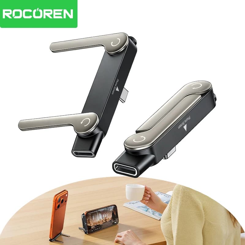 Rocoren 3 in 1 Type C OTG 240W PD3.1 with Charging Support and USB Hub C for High Speed Data Transfer for iPhone 15-17, MacBook, Samsung