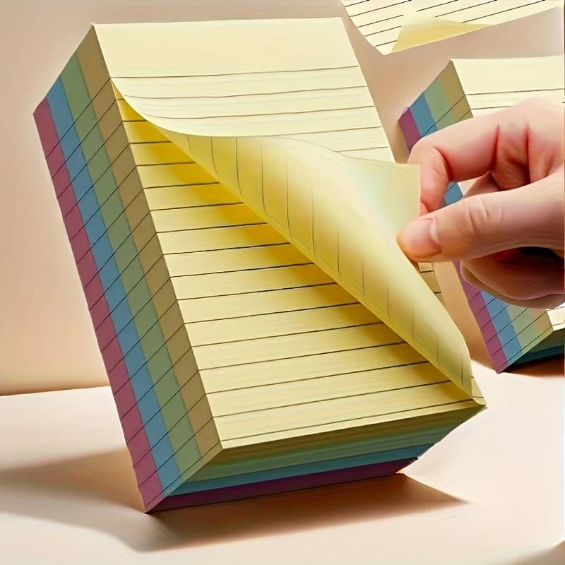 Block Notes Wall decal Colored by 100 Pages - Block for Creative Clips, Available in Four Colors, Lock for Office and Home, Space Saving