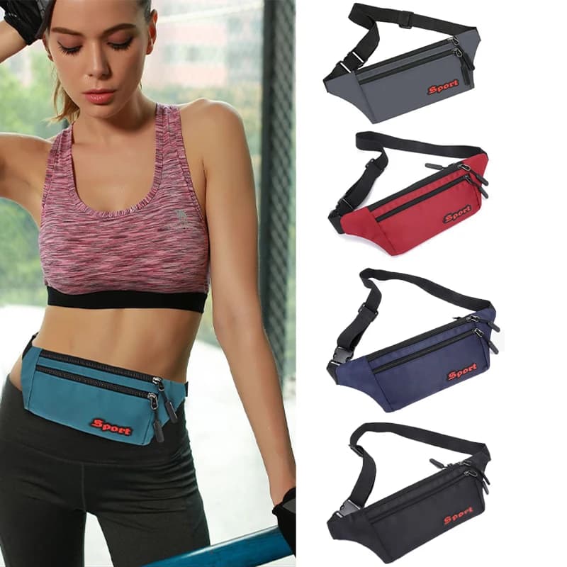 Multifunction Nylon Belt Bag, Women's Sports Waist Bag for Running, Cellular Phone Bag, Travel Storage Pocket