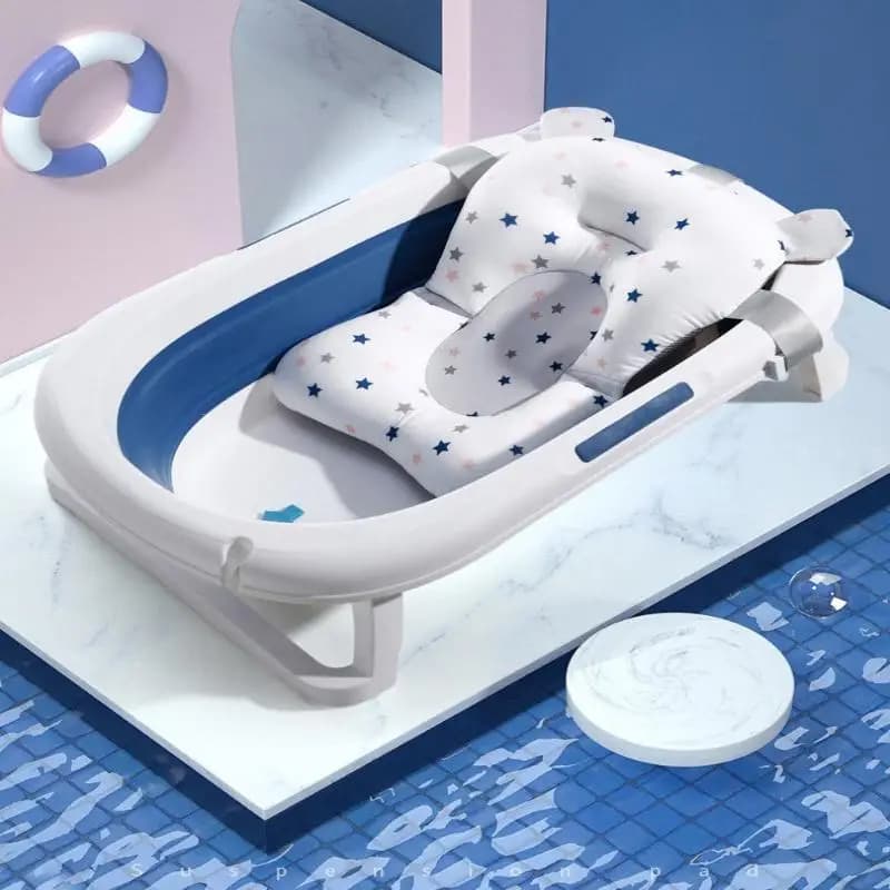 Supporto per seduta da bagno per neonati, tappetino antiscivolo morbido e confortevole, cuscino pieghevole per vasca da bagno, sedia per neonati, cuscino per vasca da bagno per neonati