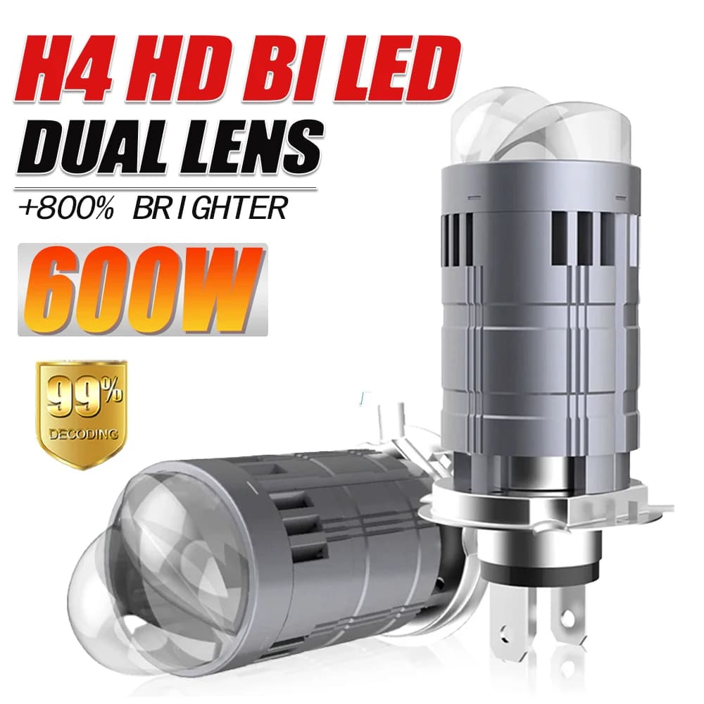 H4 Bi LED Mini lenti per proiettori auto moto fari fendinebbia 6000K super luminoso fascio alto basso CANBUS lampadine per auto 12V