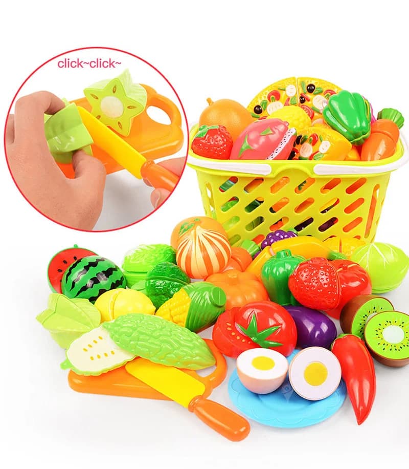 Giocattoli per bambini Taglio di frutta e verdura Set per bambini Fai finta di giocare Simulazione Giocattolo da cucina Montessori Giocattoli per bambini per ragazze Ragazzi