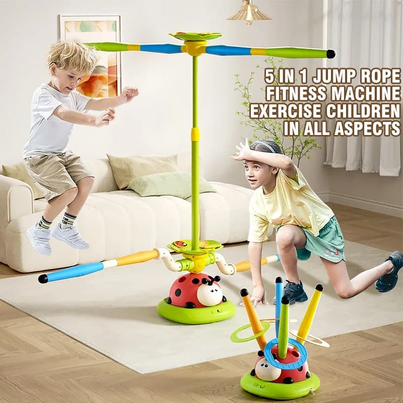 Musical Jump Toss Educational Toy Sports Entertainment Ladybug 3 In 1 Multifunctional Sturdy Skipping Rope Outdoor Somatosensory