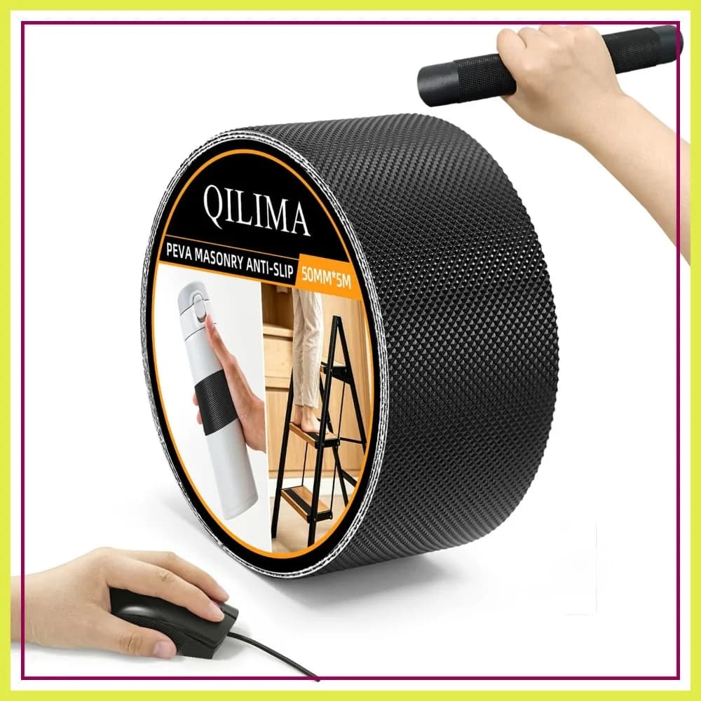 Nastro antiscivolo 2 pollici x 16,5 piedi, rivestimento ad alta frizione per racchette da tennis, volante, impugnature per utensili, attrezzature da palestra