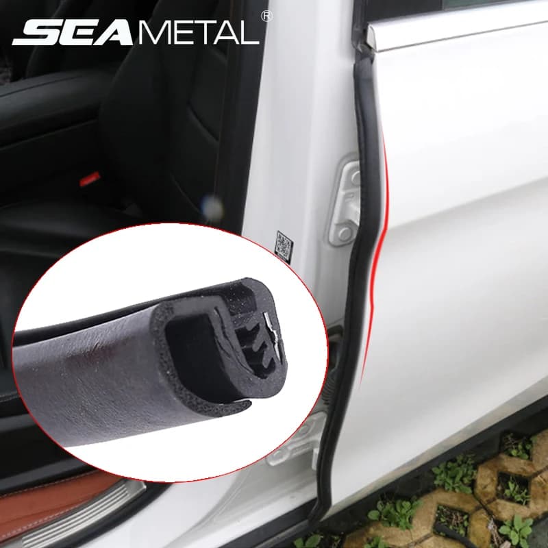 SEAMETAL 2 pz Auto Porta Bordo Striscia di Tenuta B Pilastro Auto Guarnizione In Gomma Isolamento Acustico Strisce di Tenuta Anti-Graffio protezione