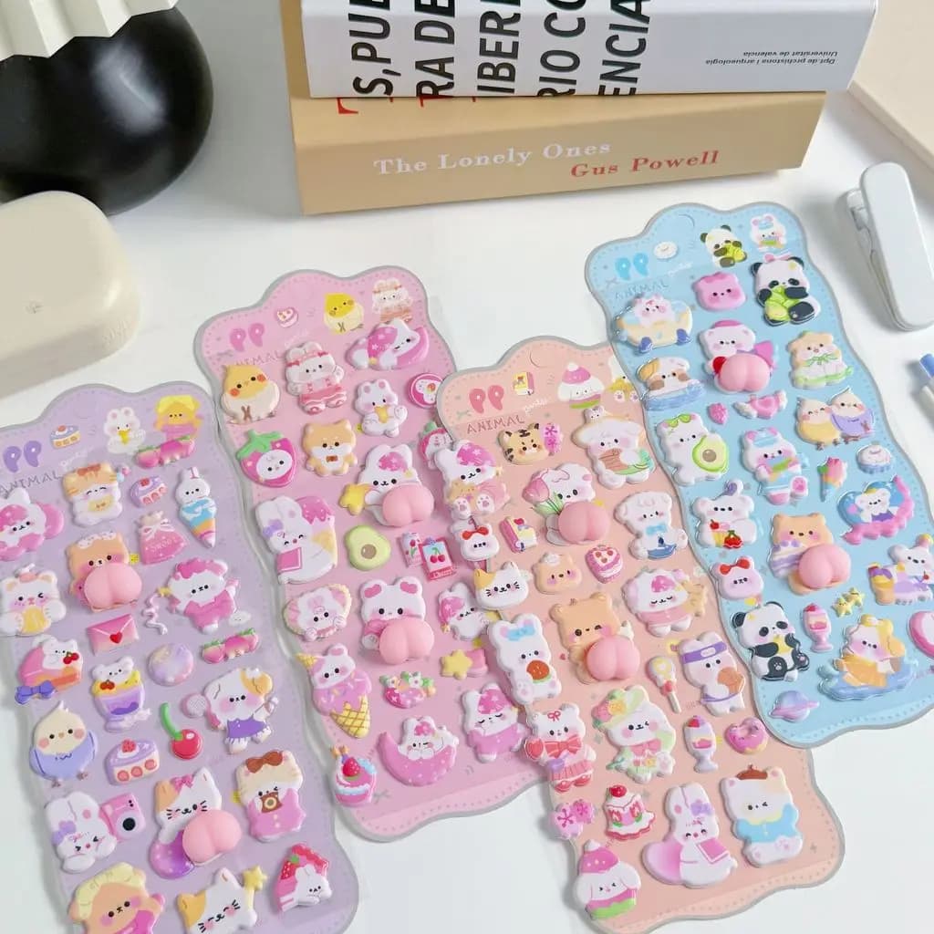 4 Pieces 3D Morbids and Carinians 3D Wall decals for Children Animals Squishy ( Rabbit, Bear) Hand-made decorations for Cellular Cases RegistrationGourLife Store