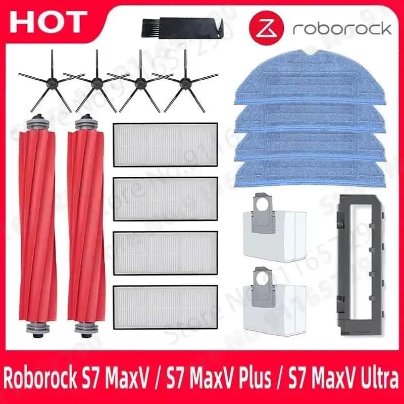 Accessori per Robot Aspirapolvere Roborock S7 MaxV, S7 MaxV Plus, S7 MaxV Ultra, G10: Spazzola Principale, Spazzola Laterale, Filtro HEPA, Panno, Sacchetto Raccoglipolvere