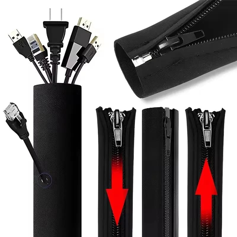 3/1PCS Organizzatore di cavi Custodia per organizzatore di gestione dei cavi con cerniera per TV Linea di alimentazione del computer Coperture protettive per riporre oggetti nascosti