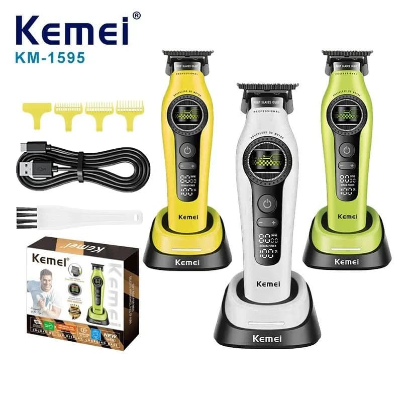 Kemei KM-1595 Professional Haircut with Exterior Roll Brushless Motor, Hair Trimmer 8000RPM, Haircut for Men