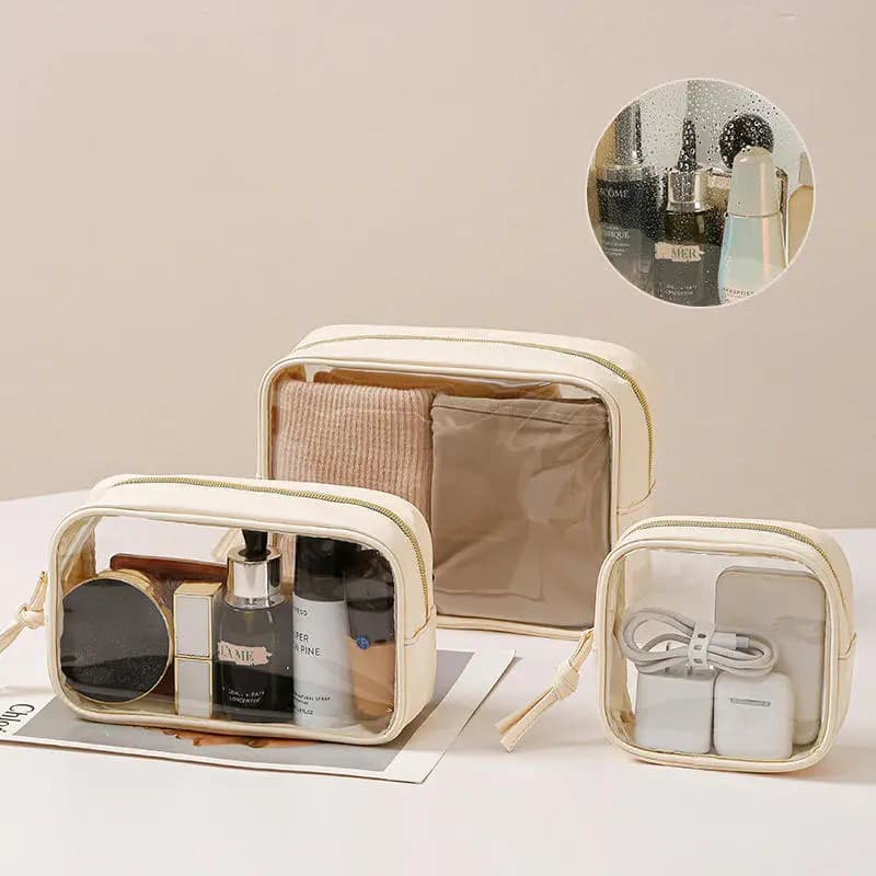 1/3 pcs waterproof cosmetic bag, portable cosmetic bag, large capacity transparent PVC cosmetic bag, travel bag