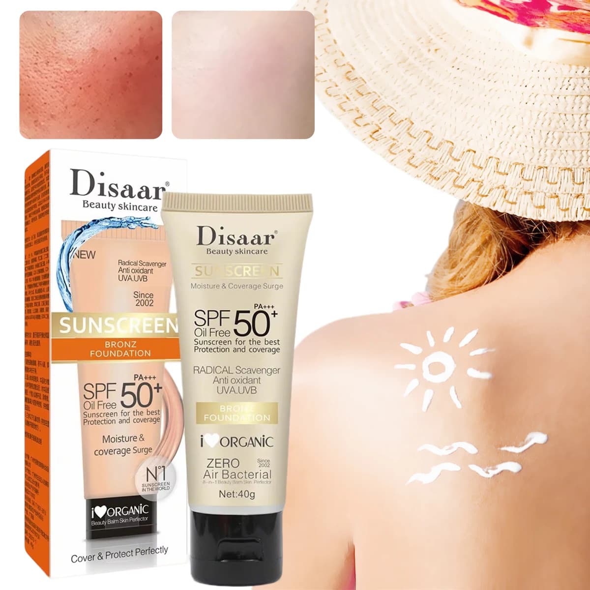 SPF 90++++ nourishing, moisturizing, damaged skin repairer, natural solar lotion for summer and beach.