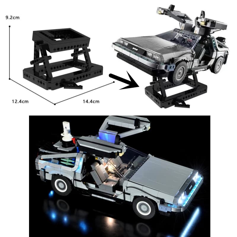 MOC 110394 Set di luci a LED per espositore per DeLorean DMC-12 Ritorno al futuro compatibile con i giocattoli dei blocchi di costruzione LEGO 10300