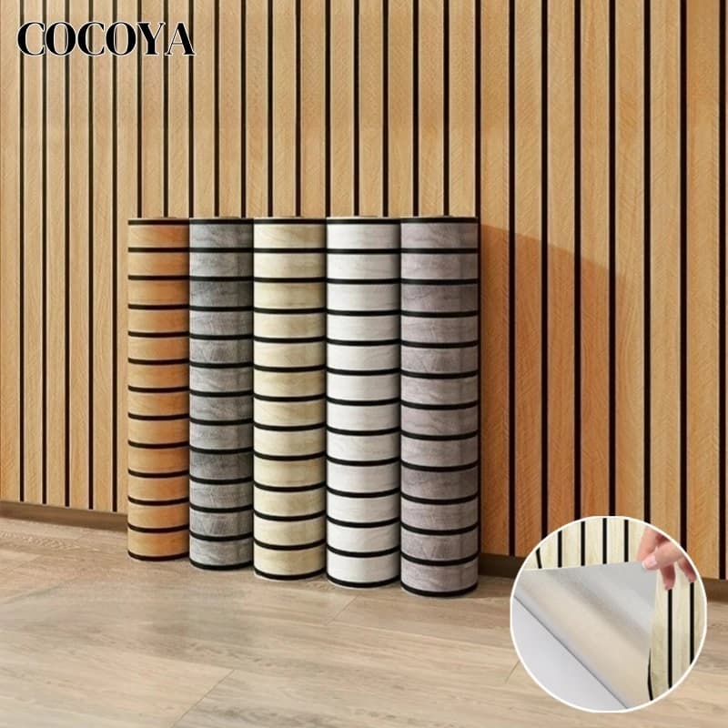 Detachable and glued wallpaper with imitation grid for bedroom wall Self-adhesive wallpaper with fake wood veins in thick foam Home decoration 3/5/10M