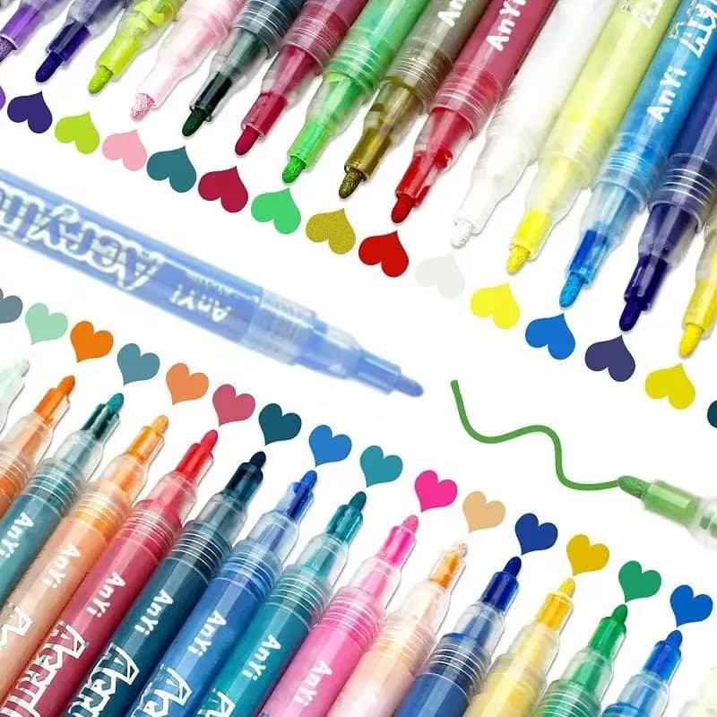 Set di pennarelli acrilici da 12 pezzi – Colori vivaci per tela, pietra, roccia, vetro e ceramica | Perfetto per l'arte fai-da-te, l'artigianato