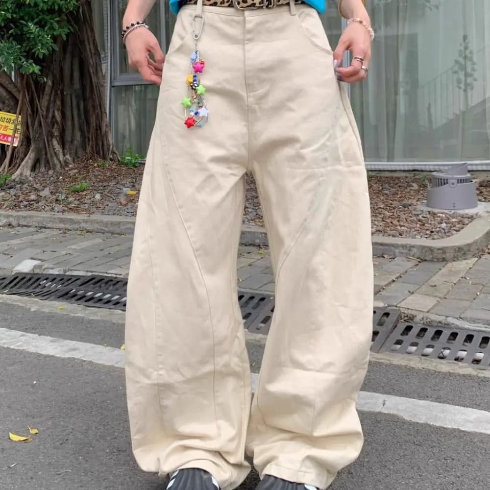 Jeans Morbidi a Vita Alta, Larghi e Comodi, Jeans con Stelle per Donne, Pantaloni di Cowboy Retrò Y2k a Gamba Larga per Girls